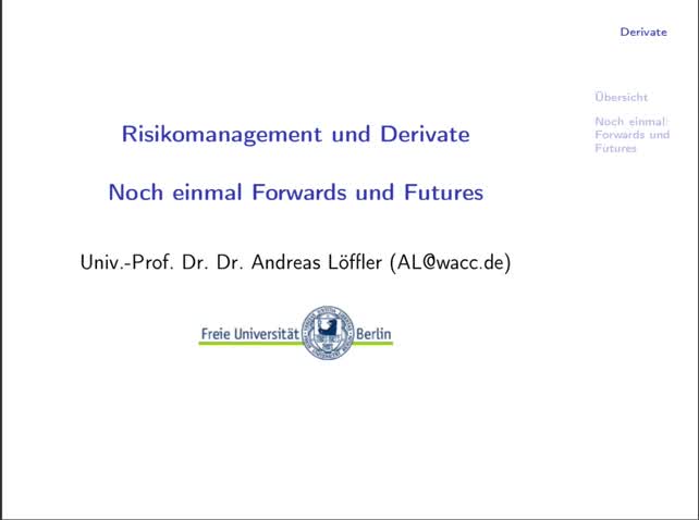 Thumbnail für Noch einmal Forwards und Futures