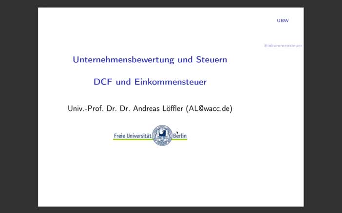Thumbnail for UBW20: DCF und Einkommensteuer
