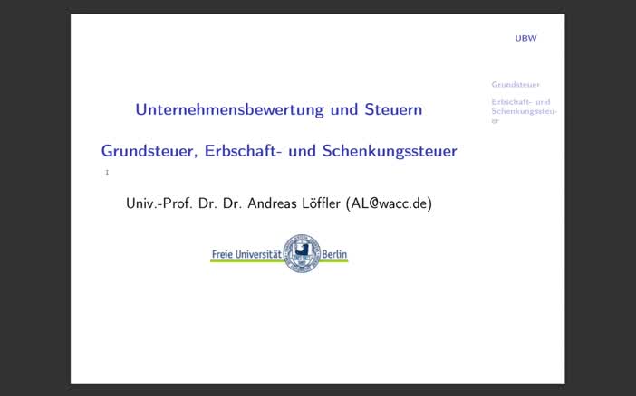 Thumbnail for UBW07: Grundsteuer, Erbschaft- und Schenkungsteuer