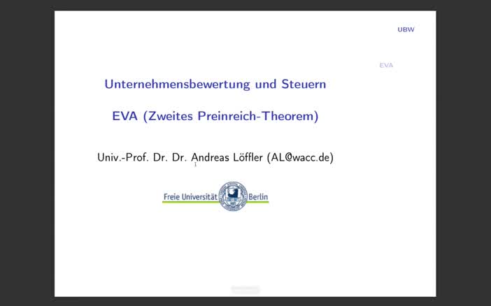 Thumbnail for UBW19: EVA (Zweites Preinreich-Theorem)