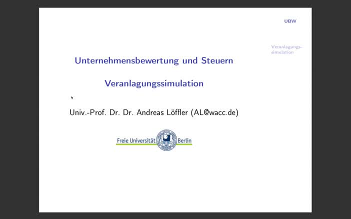 Thumbnail for UBW09: Veranlagungssimulation